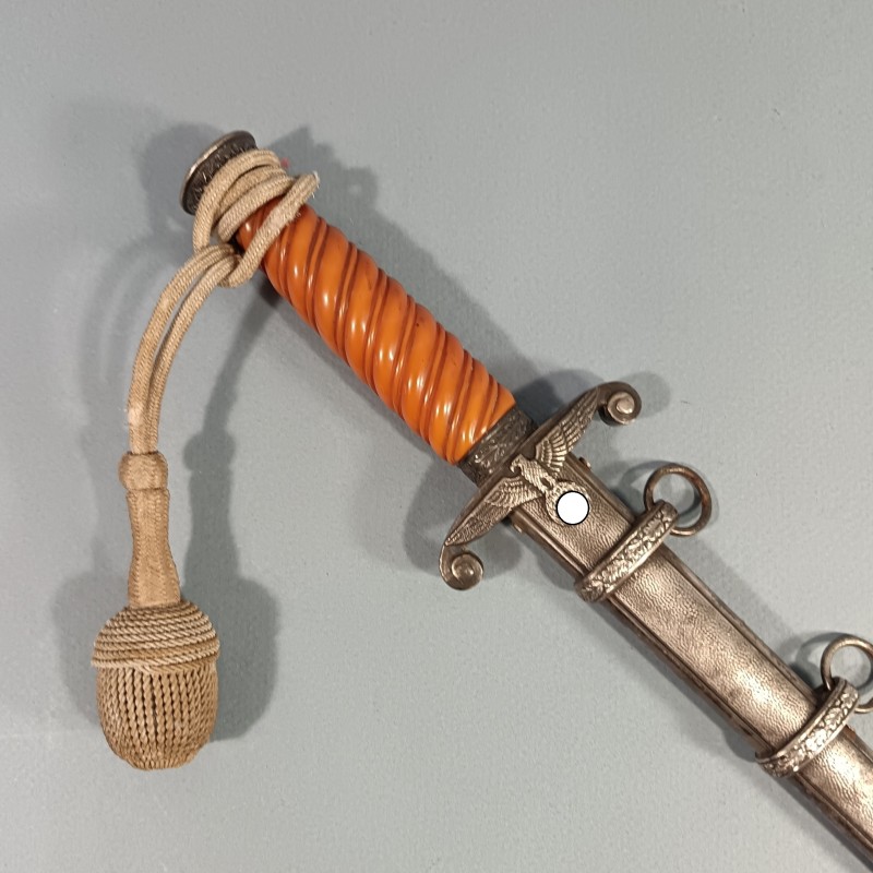 DAGUE ALLEMANDE WEHRMACHT POUR LA HEER MODELE 1935 AVEC POIGNEE ORANGE ET DRAGONNE MARQUAGE CARL WUSTHOF SOLINGEN
